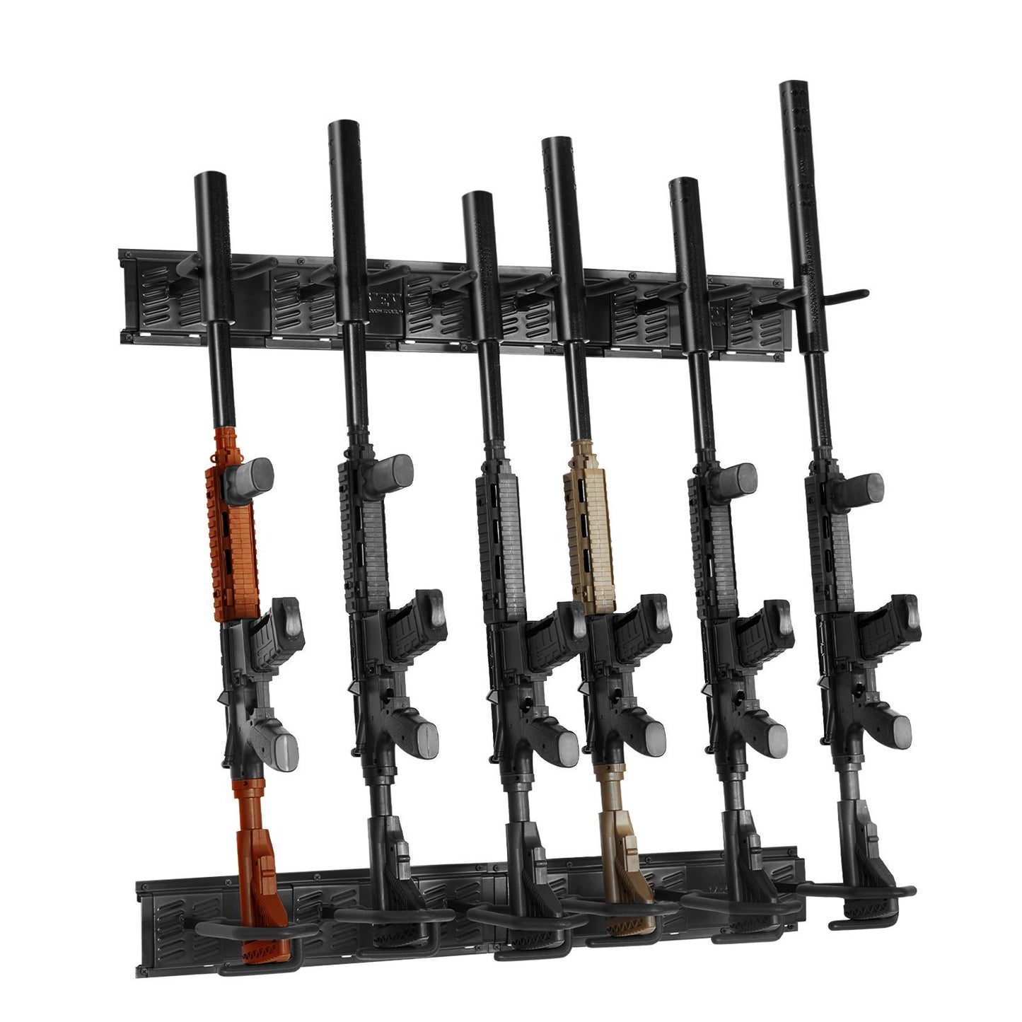 Gun Rack, Indoor Gun Rack Wall Mount, 6-Slot Vertical Rifle Shotgun Gun Rack, 180 Lb Heavy Duty Metal Wall Gun Rack Display Stand With Soft Padding