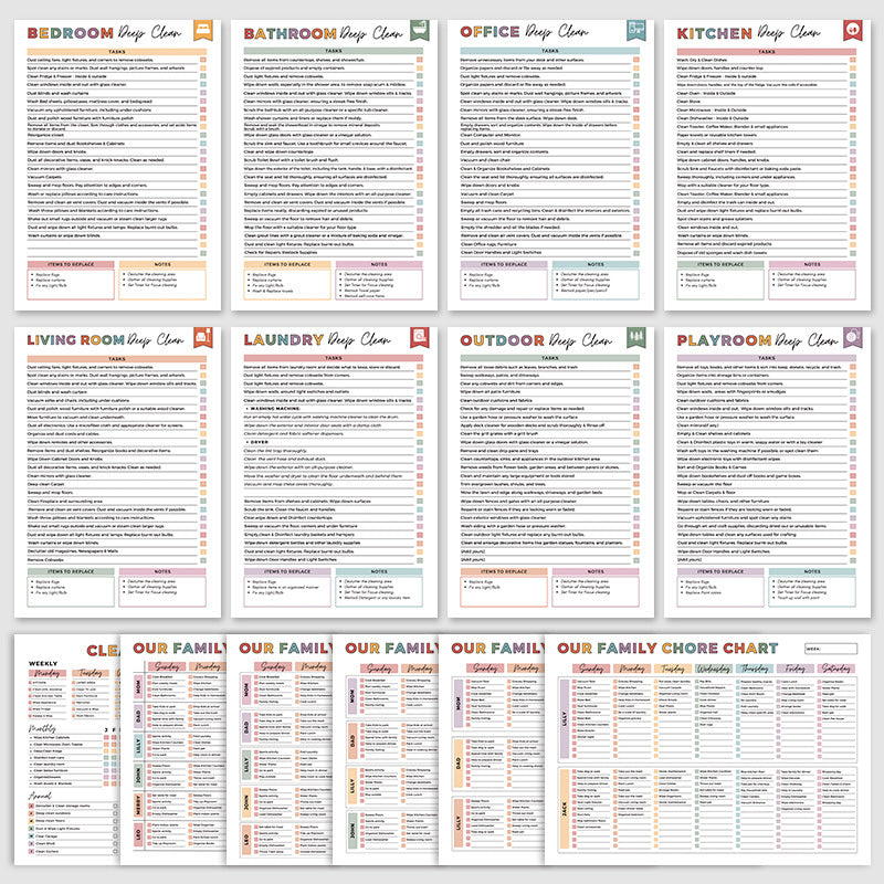 Multi-Action Cleaning Planner Coil Notebook