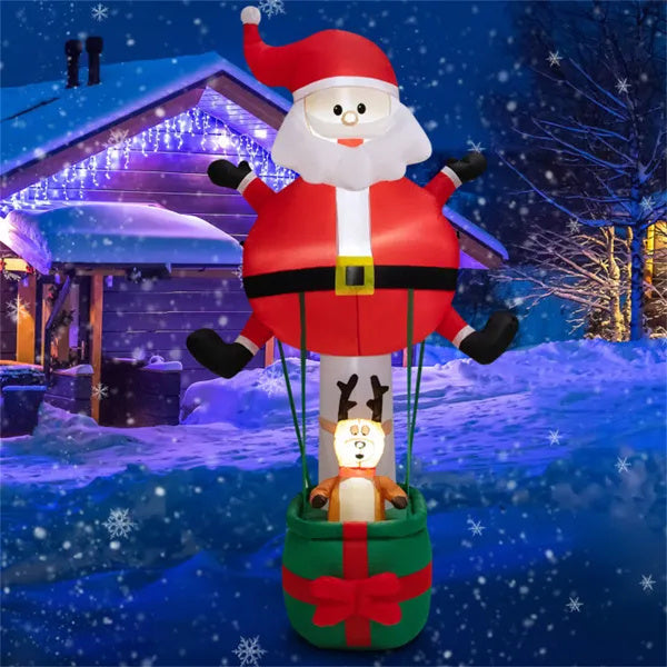 8 Feet Christmas Decorations,Inflatable Santa Claus And Reindeer