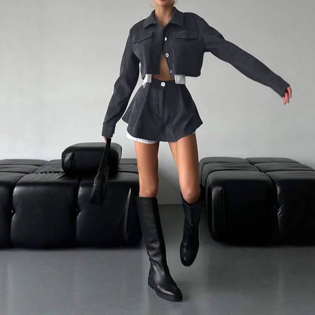 Cardigan Cake Short Skirt Two-piece Women's Clothing