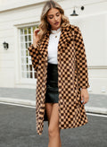 Women's Mid-length Plaid Loose Plush Coat