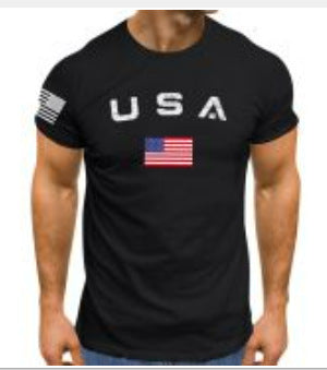 3D Digital Printing American Men's Round Neck Short Sleeve