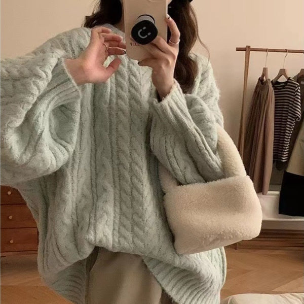 Idle Style Korean Style Loose Sweater Coat Women