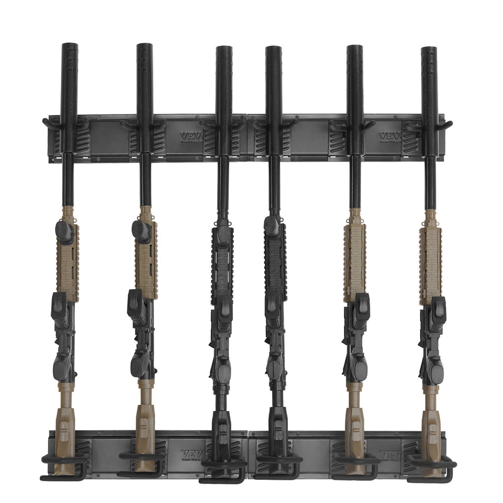 Gun Rack, Indoor Gun Rack Wall Mount, 6-Slot Vertical Rifle Shotgun Gun Rack, 180 Lb Heavy Duty Metal Wall Gun Rack Display Stand With Soft Padding
