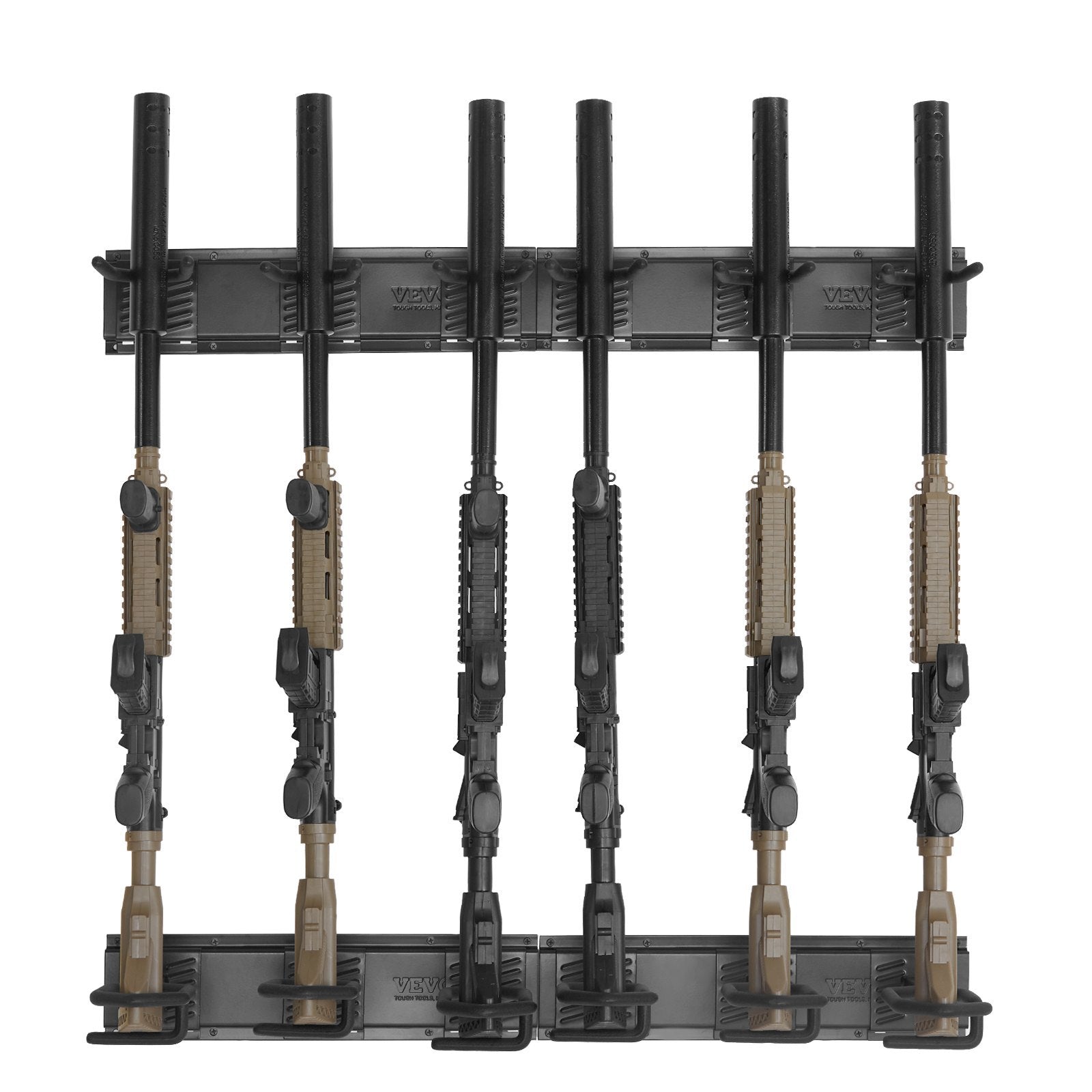 Gun Rack, Indoor Gun Rack Wall Mount, 6-Slot Vertical Rifle Shotgun Gun Rack, 180 Lb Heavy Duty Metal Wall Gun Rack Display Stand With Soft Padding