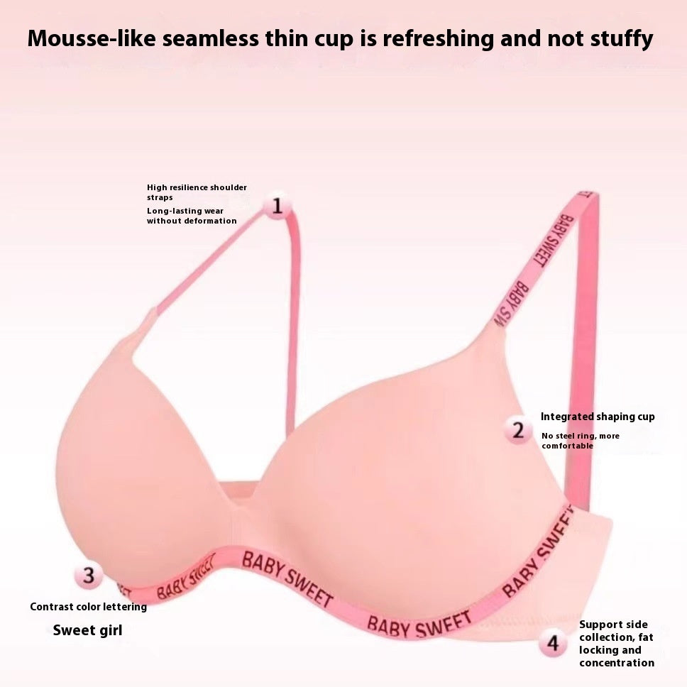 Small Chest Not Empty Cup Micro Push Up And Anti-sagging Comfortable Seamless One Piece