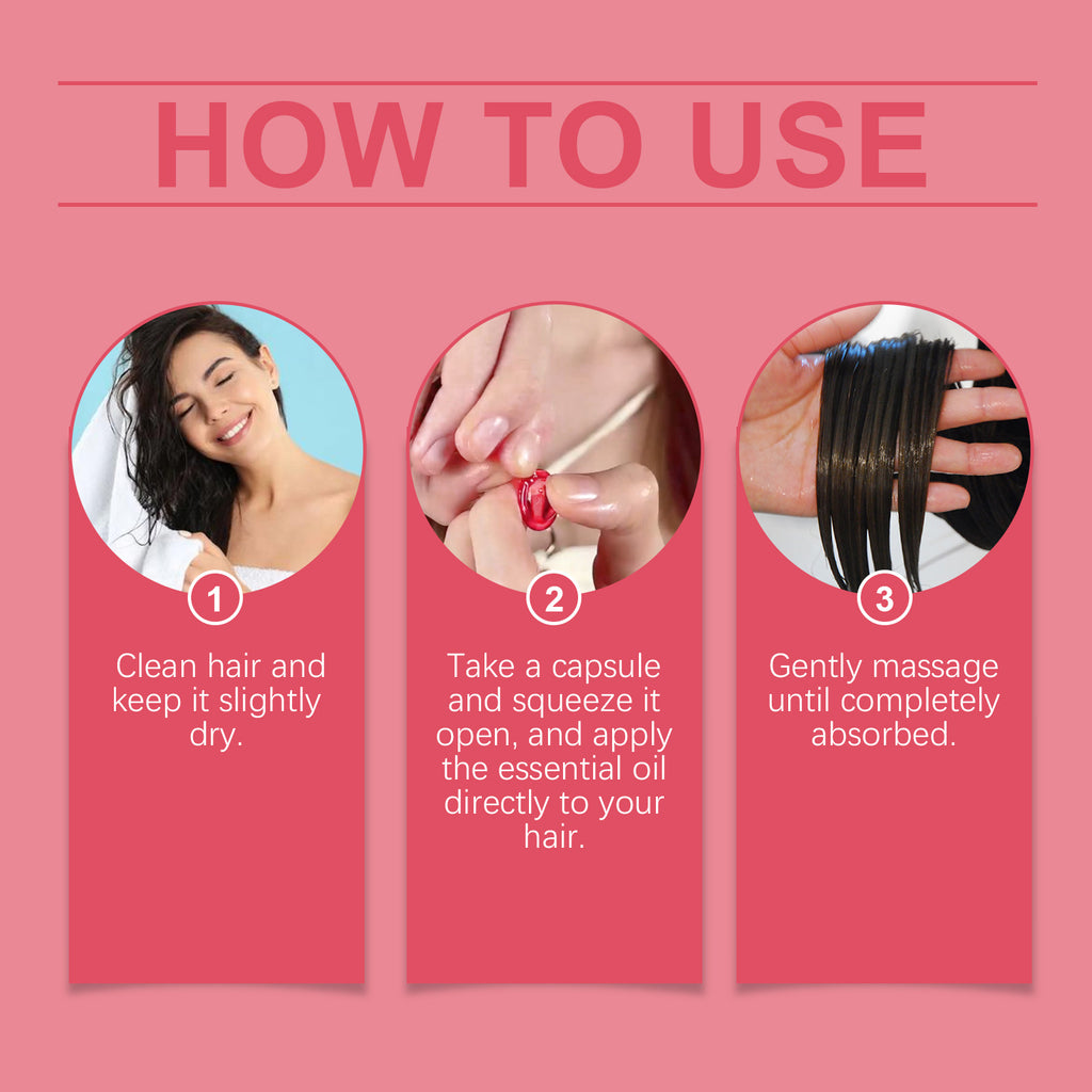EELHOE Hair Oil Care Capsules - Relieve Dry, Frizzy, Split Ends For Smooth Hair Care Hair Oil.