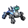 Silver Eight-wheel Stunt Dual Remote Control Robot Dog