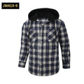 Loose Casual Flannel Long Sleeve Hooded Plaid Shirt
