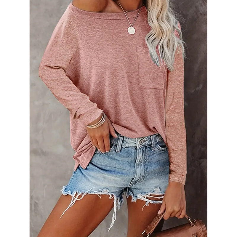 3 Pack Women's Long Sleeve Shirts Casual Crew Neck Basic Tops Solid Layer T Shirts For Ladies