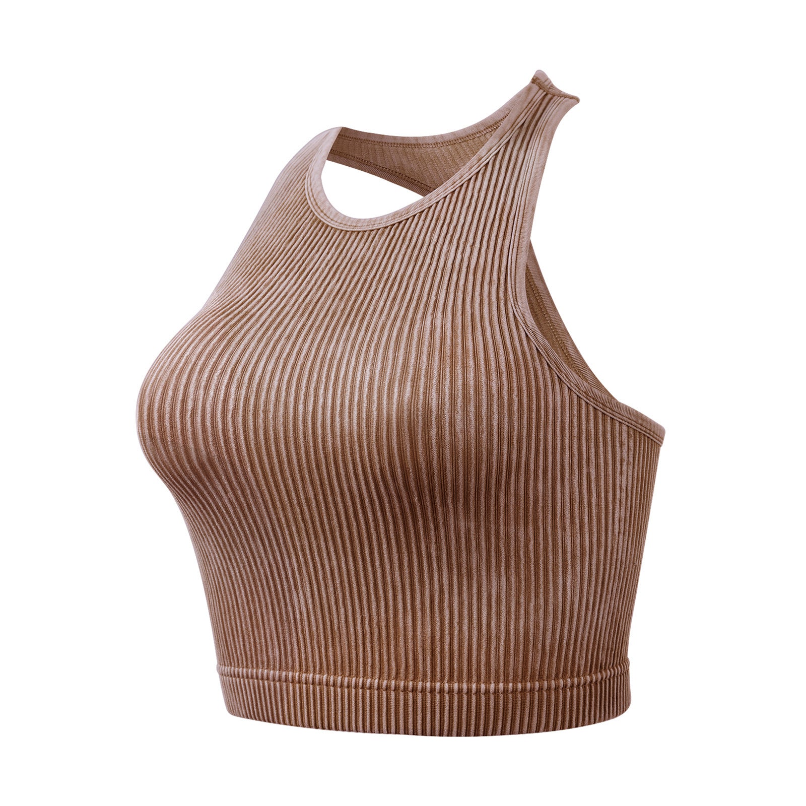 Seamless Ribbed Single Layer Without Cup Sports Bra Underwear