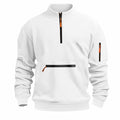 Men's Stand Collar Zipper Sweater Casual Fleece Sweater