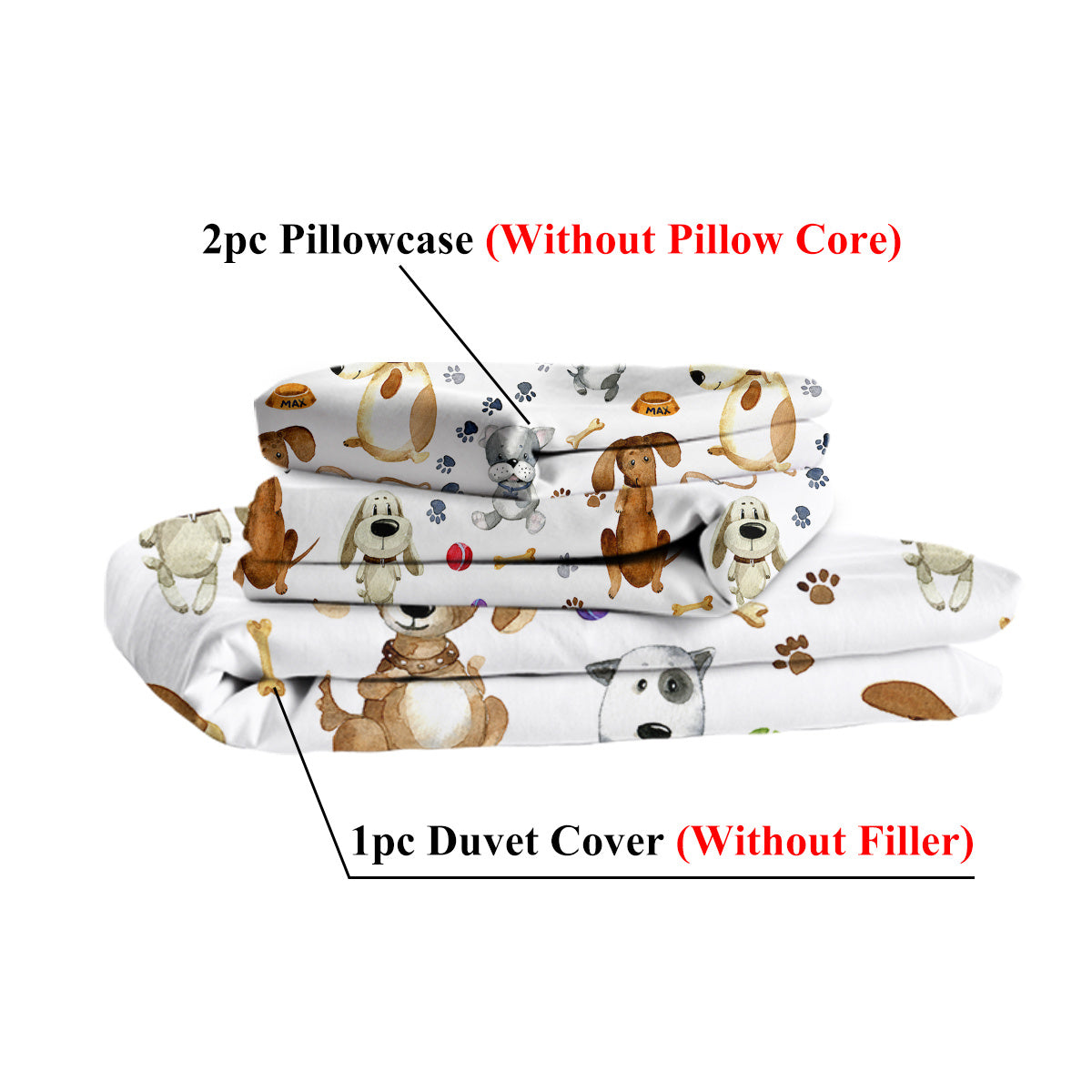 Kids' Duvet Cover Sets Animals Pastel Duvet Covers Cartoon Dogs Paws Pattern Bed Sets 3 Pieces 1 Duvet Cover And 2 Pillow Cases Cute Puppy Dogs Bedding For Kids
