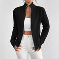 Stand Collar Zipper Sweater Fashionable Knitted