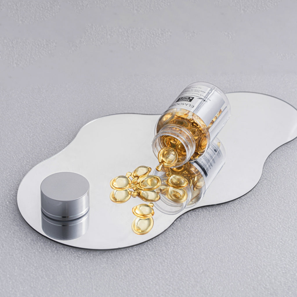 ELMOOSA Shine & Soft Hair Care Caviar Oil Capsules,Hair Vitamins Completes Daily Haircare Enriched With Camellia Oil And A Variety Of Essential Oils