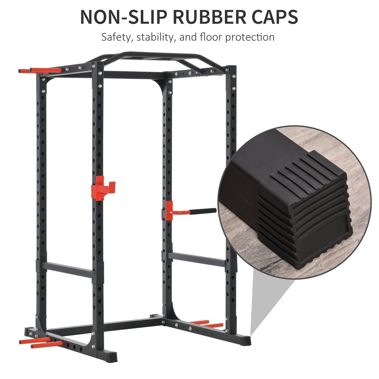 Adjustable Power Tower Dip Station Pull Up Bar Squat Rack Power Cage At Home Workout Equipment