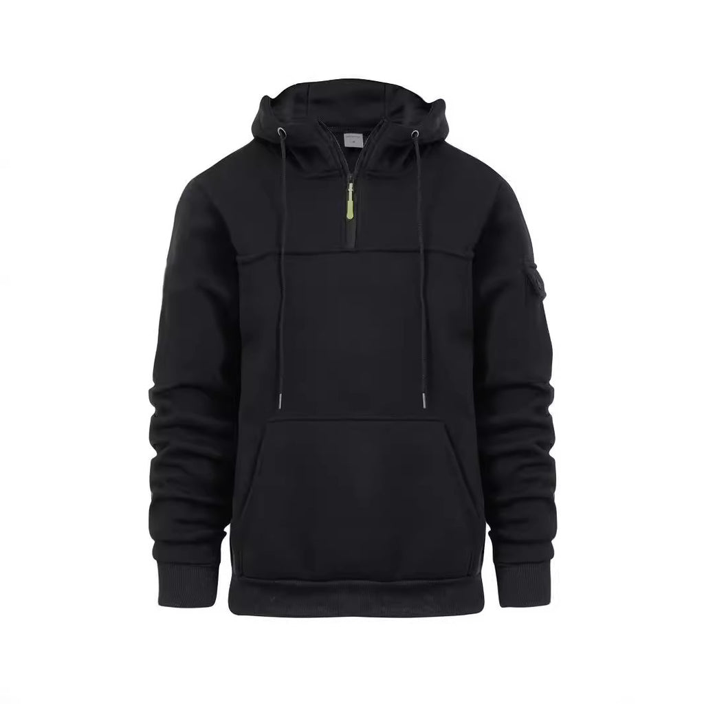 Men's Loose Sweater Half Zipper Hooded Sweatshirt