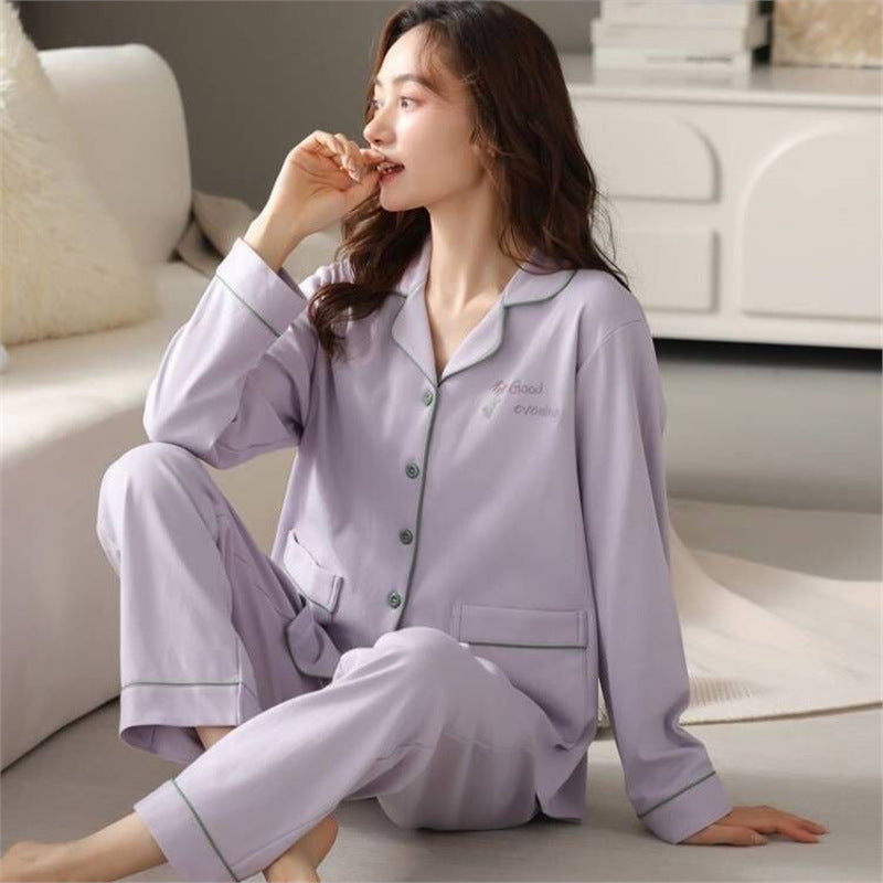 Women's Cotton Pajamas Can Be Worn Outside In Spring And Autumn