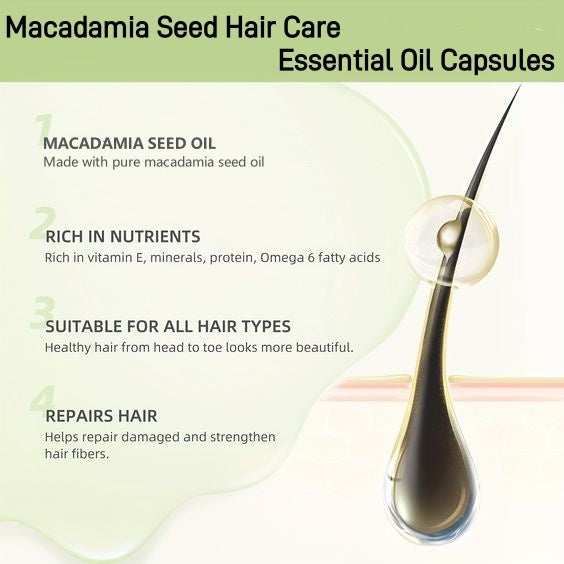 ELMOOSA Shine & Soft Hair Care Caviar Oil Capsules,Hair Vitamins Completes Daily Haircare Enriched With Camellia Oil And A Variety Of Essential Oils