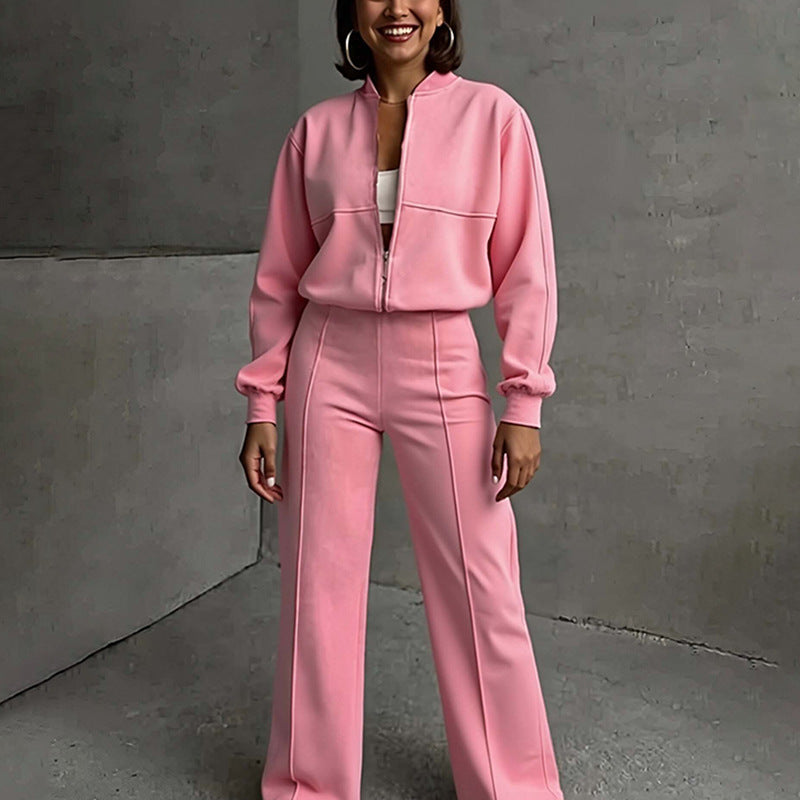 European And American Women's Clothing Suit Fashion Solid Color Casual Loose