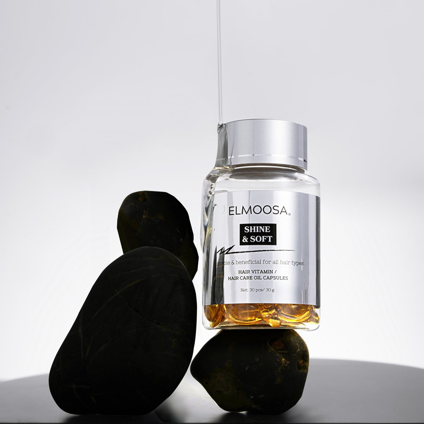 ELMOOSA Shine & Soft Hair Care Caviar Oil Capsules,Hair Vitamins Completes Daily Haircare Enriched With Camellia Oil And A Variety Of Essential Oils