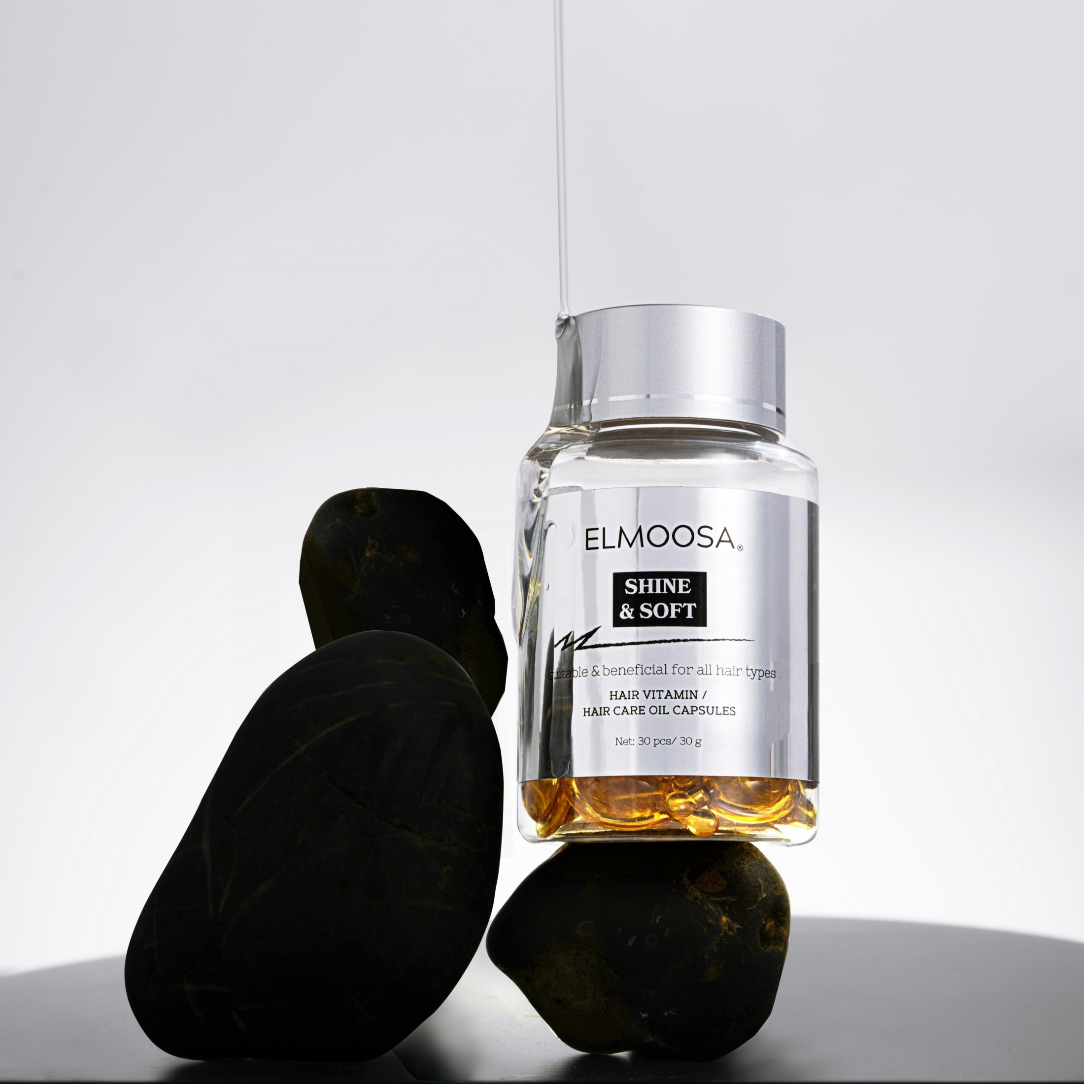 ELMOOSA Shine & Soft Hair Care Caviar Oil Capsules,Hair Vitamins Completes Daily Haircare Enriched With Camellia Oil And A Variety Of Essential Oils