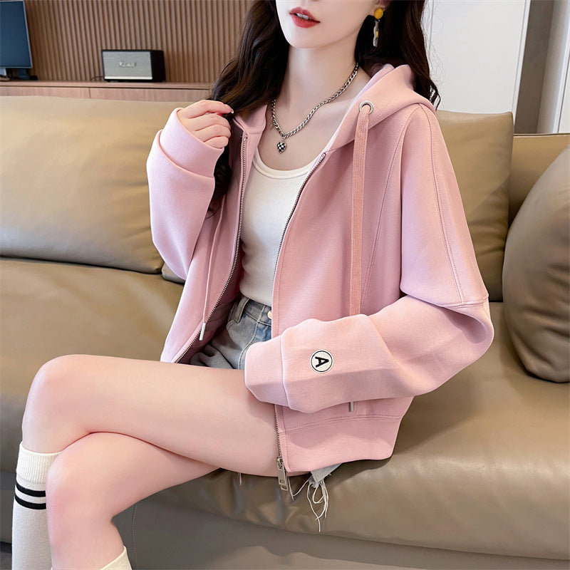 Fashion Small Short Hood Women's Sweater Coat
