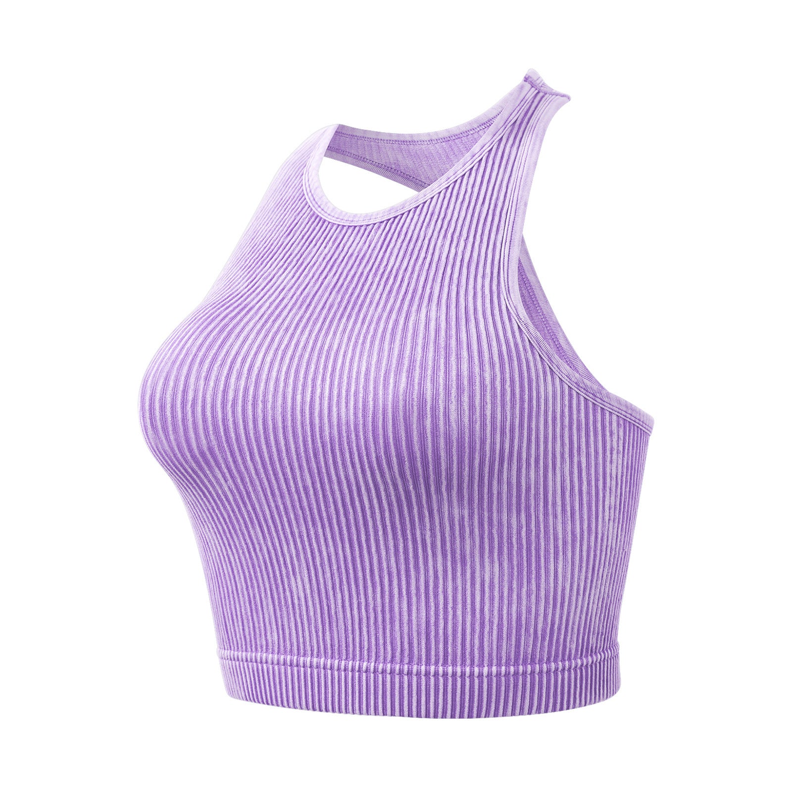 Seamless Ribbed Single Layer Without Cup Sports Bra Underwear