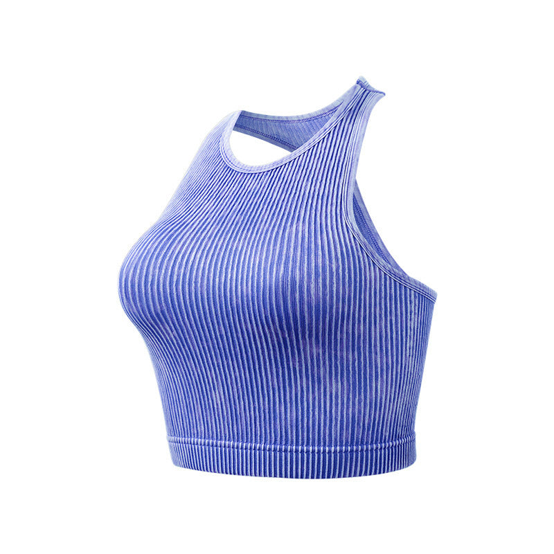 Seamless Ribbed Single Layer Without Cup Sports Bra Underwear
