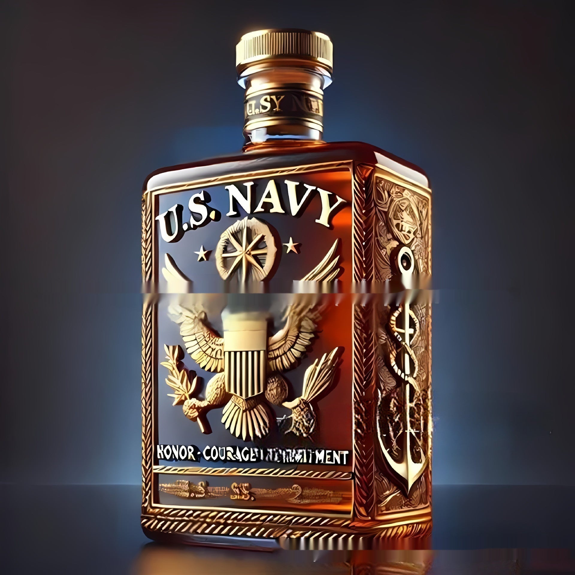 Independent Station Veterans Salute Whiskey Bottle
