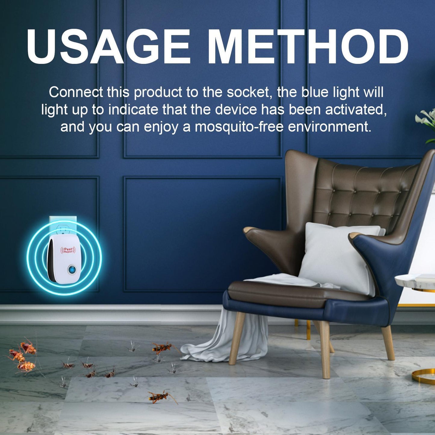 Jueyu Ultrasonic Home Mosquito, Cockroach, And Mouse Repellent Plug-in Smart Nightlight Insect Repeller