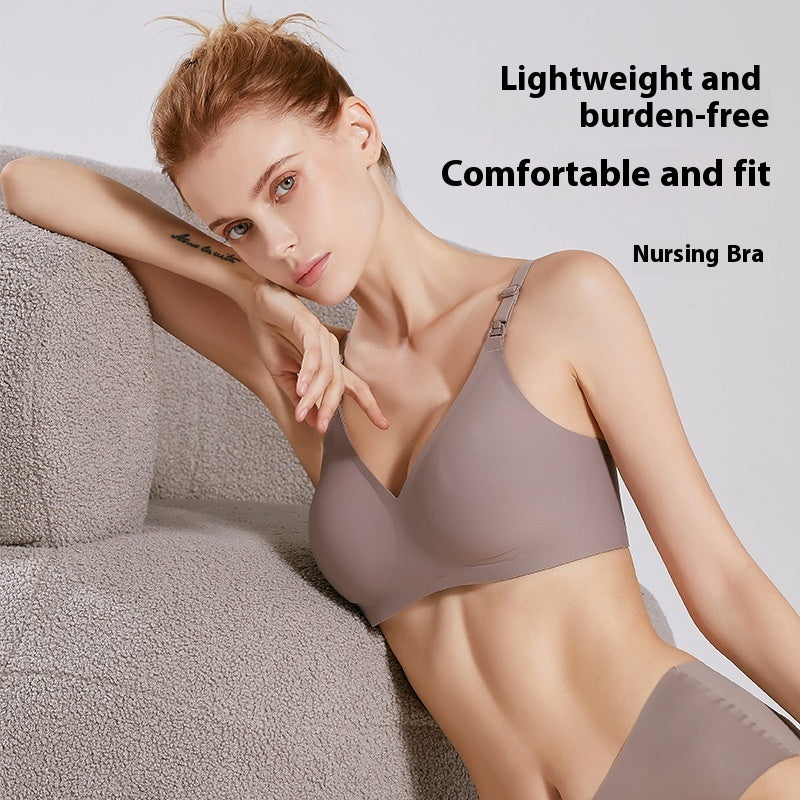 Women's Solid Color Portable Maternity Bra