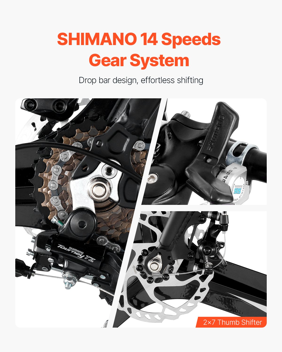 Road Bike, 700C Wheels Racing Bike, SHIMANO 14 Speeds Drivetrain City Commuter Road Bicycle, Urban Adult Sport Bike With Lightweight Aluminum Alloy Frame, Drop Bar, Disc Brake, For Men Women