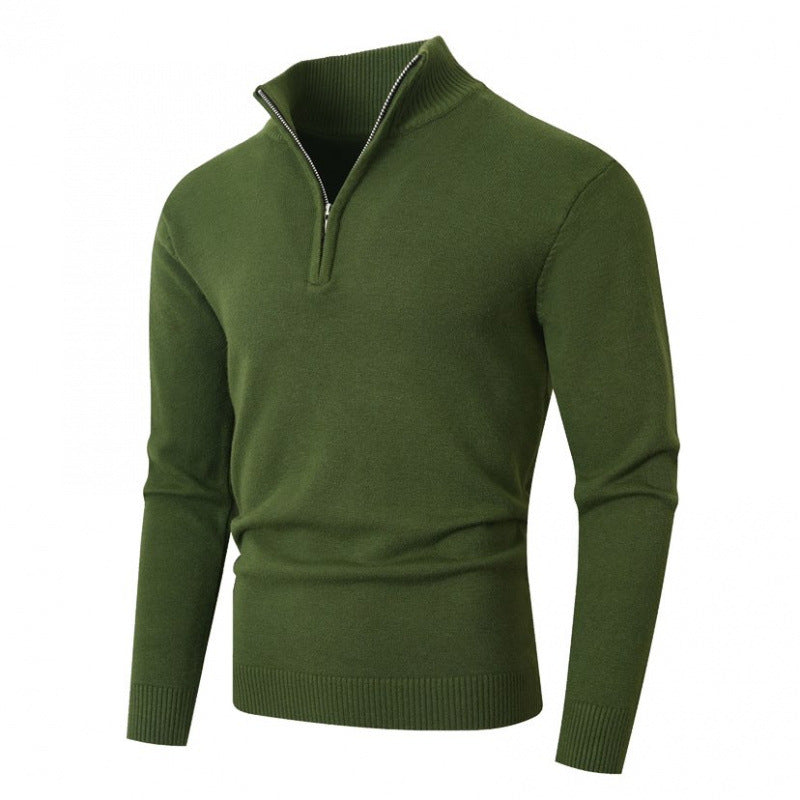 Fleece-lined Men's Plus Size Zipper Sweater