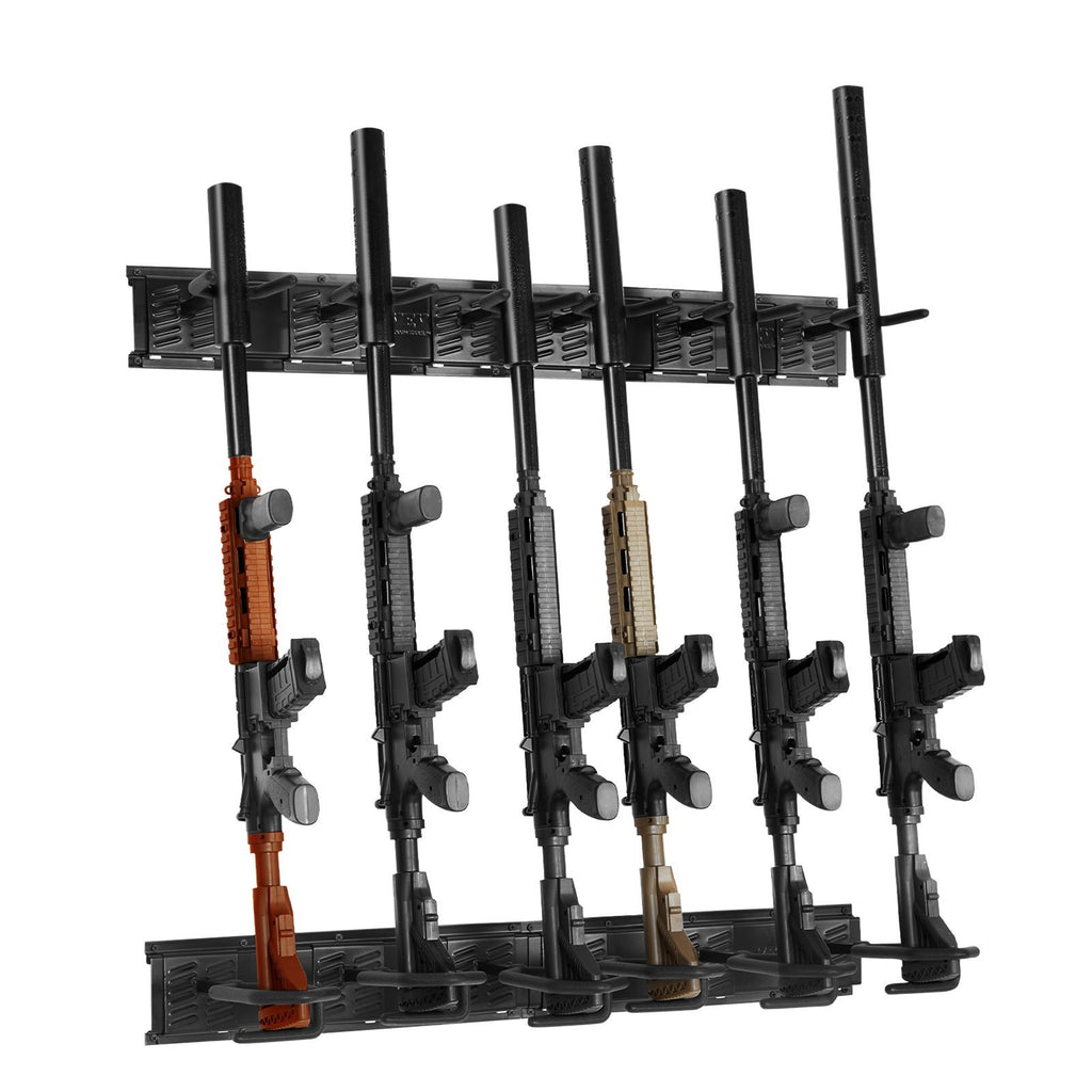 Gun Rack, Indoor Gun Rack Wall Mount, 6-Slot Vertical Rifle Shotgun Gun Rack, 180 Lb Heavy Duty Metal Wall Gun Rack Display Stand With Soft Padding