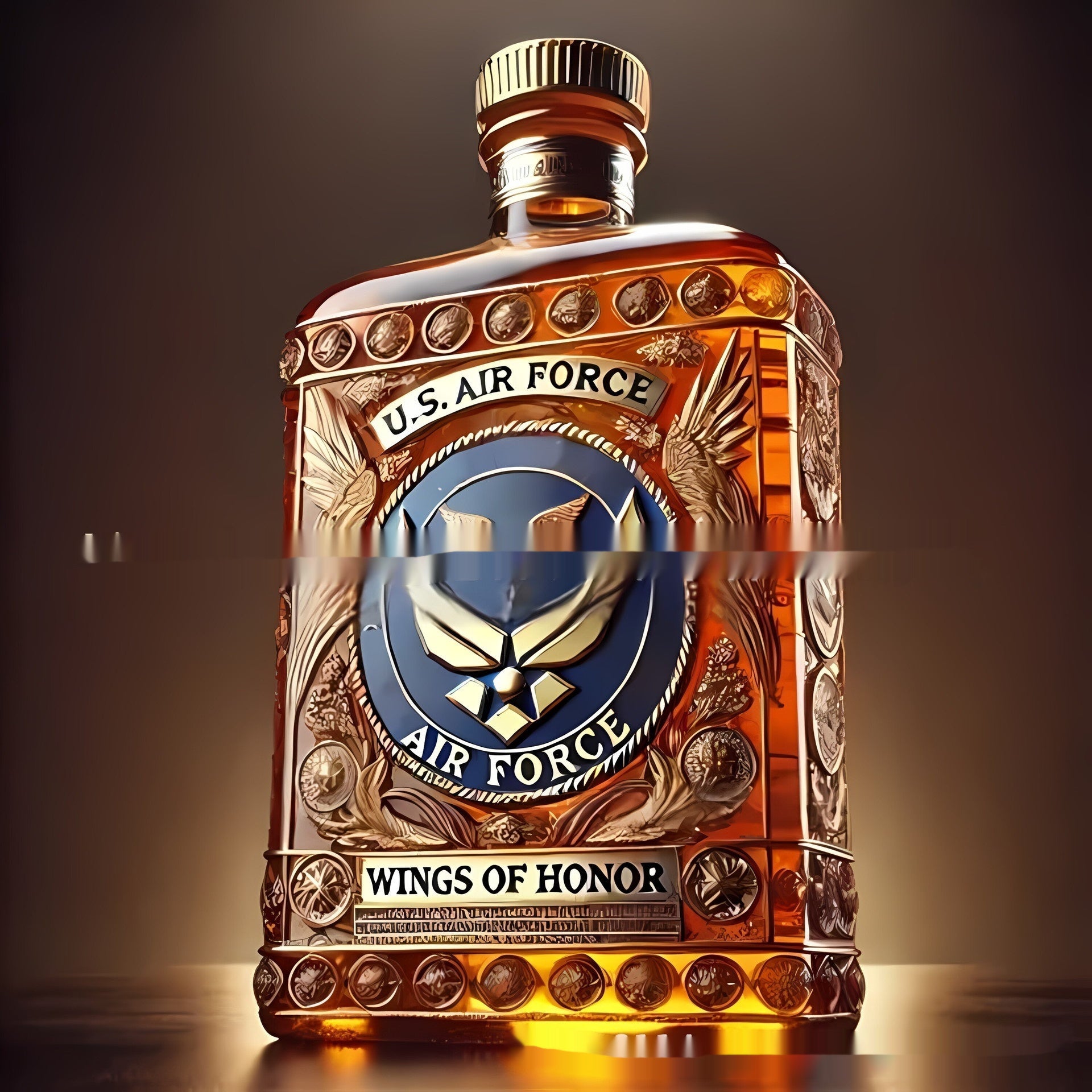 Independent Station Veterans Salute Whiskey Bottle