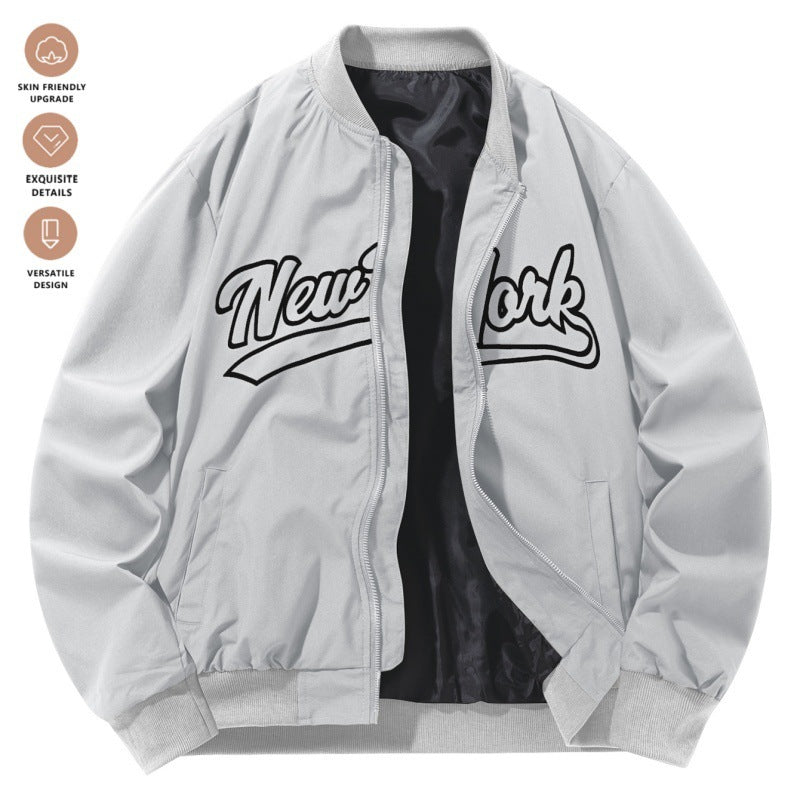 Baseball Uniform Retro Stand Collar Top Easy Matching Coat