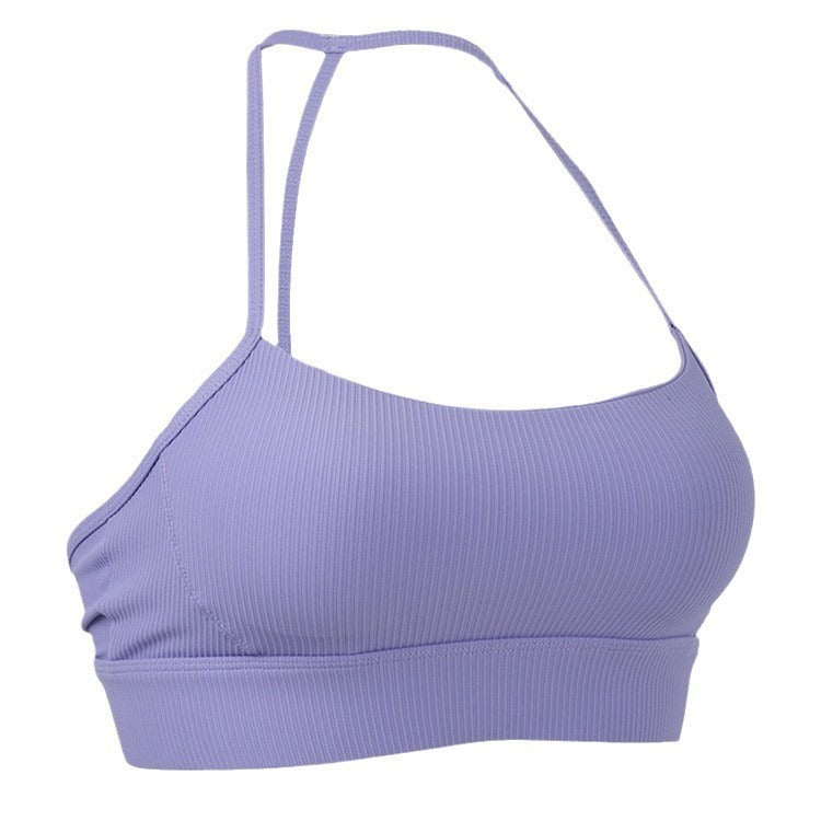 Thin Strap Halter Yoga Shockproof Push Up And Anti-sagging Bra