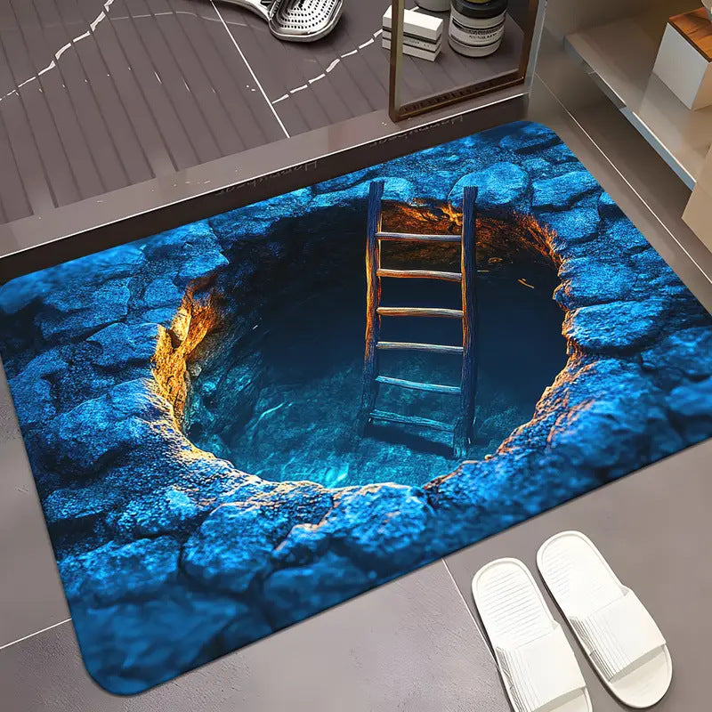 Visual 3D Effect Home Ground Mat Bathroom Non-slip Absorbent