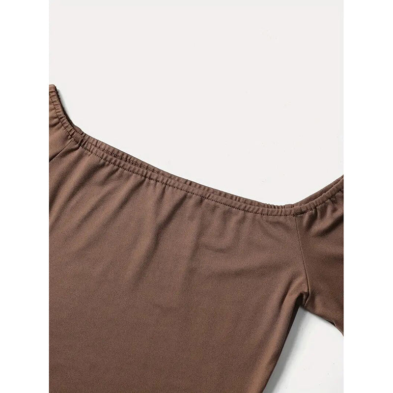 Women's Western Cowgirl Off-Shoulder Fringe Top, Sexy Slim Fitted Long Sleeve Tassel Blouse