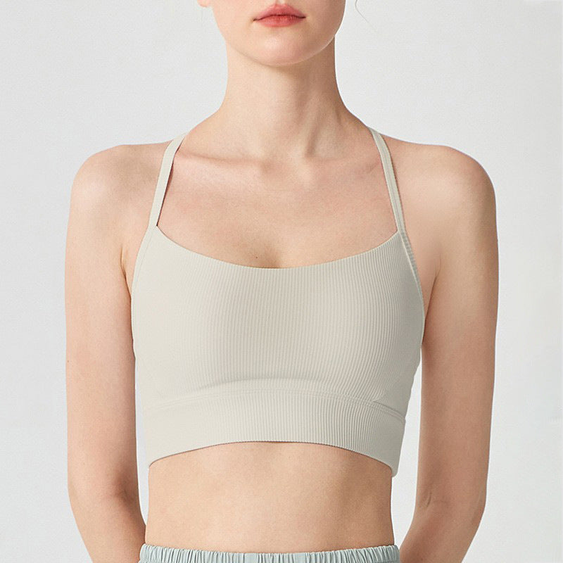 Thin Strap Halter Yoga Shockproof Push Up And Anti-sagging Bra