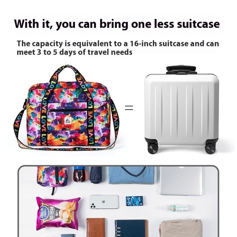 Travel Bag Large Capacity Lightweight Tote Business Traveling Luggage Bag Can Cover Trolley Case