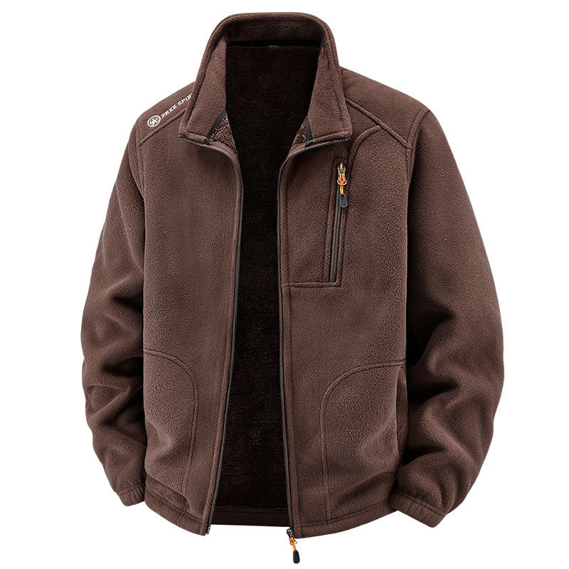 Men's Warm With Velvet Padded Jacket Loose Casual Jacket
