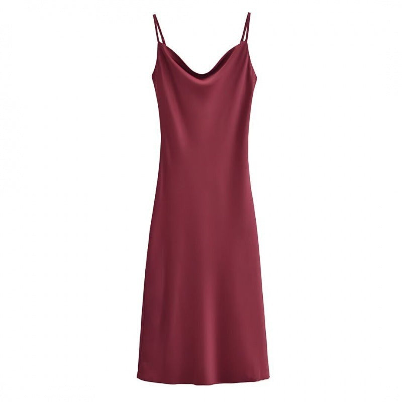 Winter Solid Color Retro Women's Dress