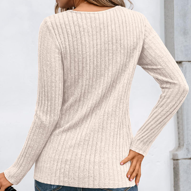 Women's Hollow Out Pullover - Soft Lightweight Long Sleeve Top For 2025 Spring Fall Outfits