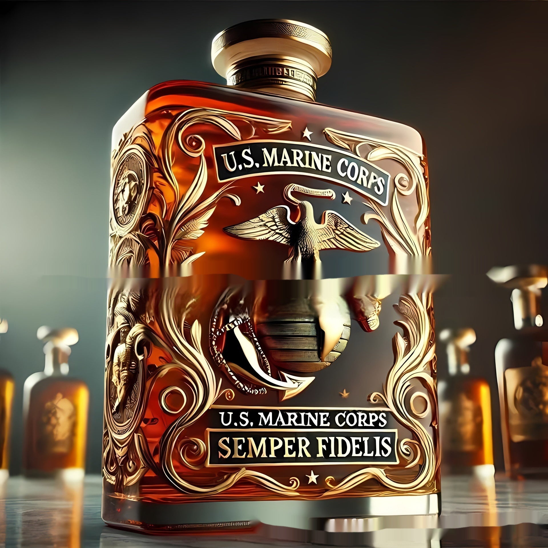 Independent Station Veterans Salute Whiskey Bottle