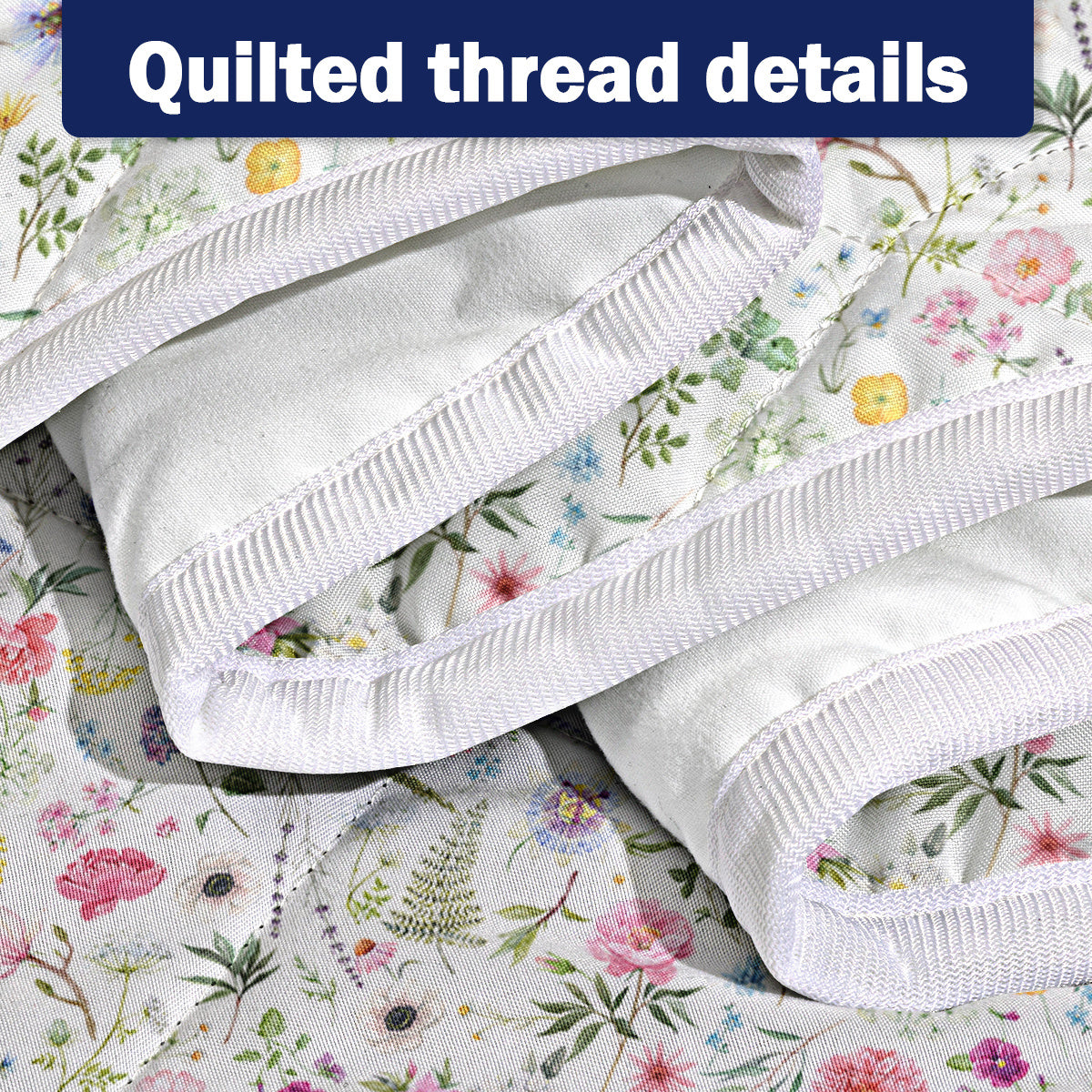 Red Floral Quilt 3 Pieces Microfiber Quilt Sets Lightweight Bedspreads Botanical Coverlets Quilt Bedding Set All Season Quilts Twin Full Queen King Size