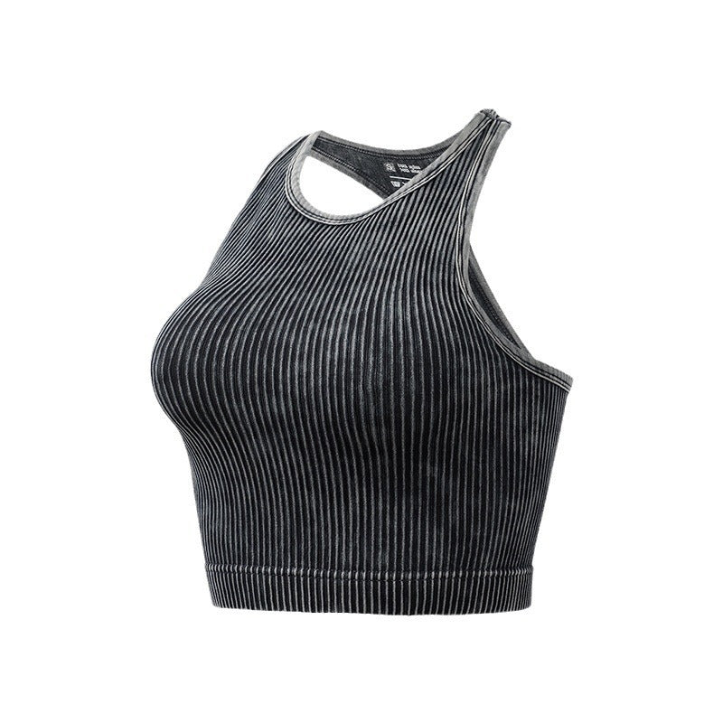 Seamless Ribbed Single Layer Without Cup Sports Bra Underwear
