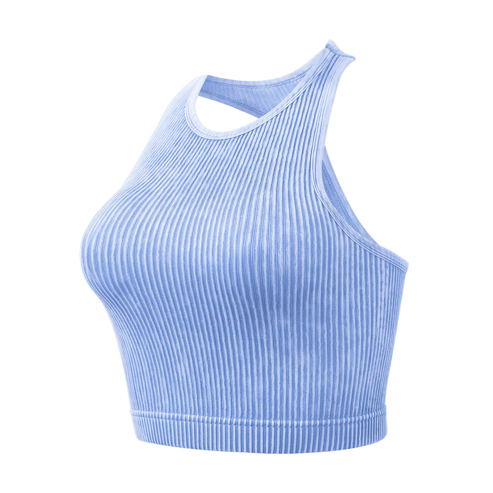Seamless Ribbed Single Layer Without Cup Sports Bra Underwear