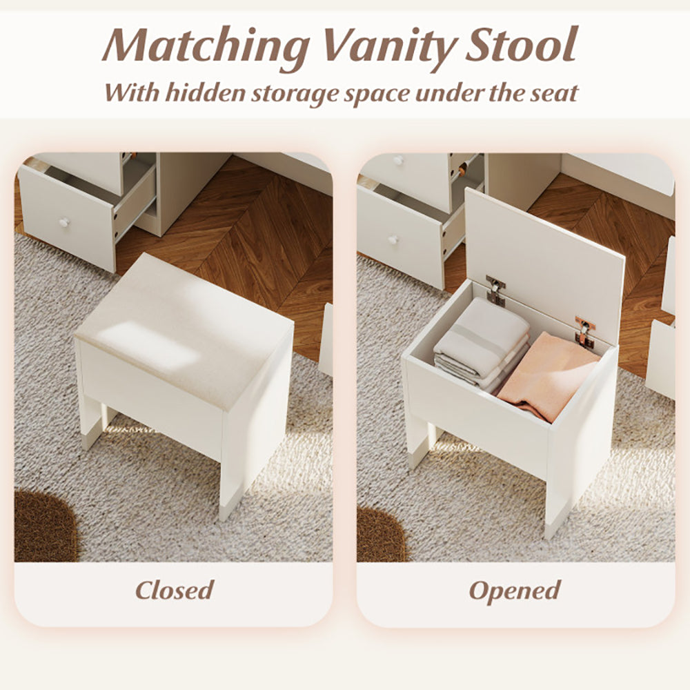 Vanity Desk With Mirror And Lights Makeup Dressing Table Vanity Table And Stool Set